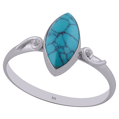 Gorgeous Rawa Around Turquoise Marquise Shape 925 Sterling Solid Silver Ring - R3402763-2
