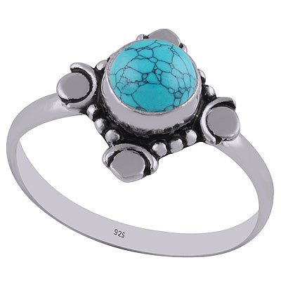 Turquoise 925 Sterling Silver Ring - R3402770-2