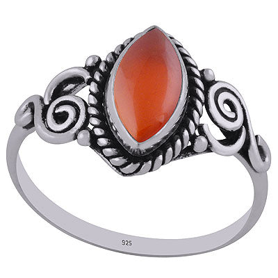 Gorgeous Wire Coil Work Around Carnelian Marquise Shape 925 Sterling Solid Silver Ring - R3402774-8
