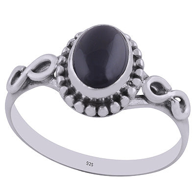 Black Onyx 925 Sterling Silver Ring - R3402777-12