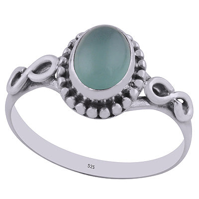 Aqua Chalcedony 925 Sterling Silver Ring - R3402777-9