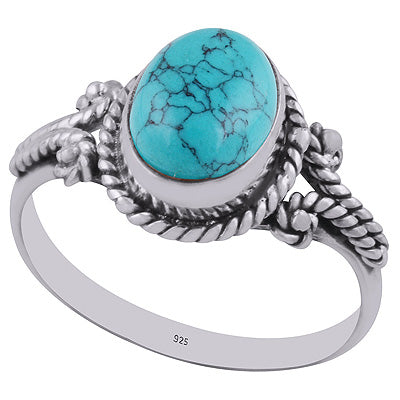 Turquoise 925 Sterling Silver Ring - R3402783-2