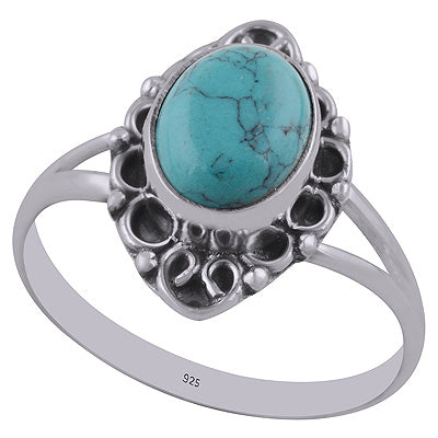 Turquoise 925 Sterling Silver Ring - R3402787-3