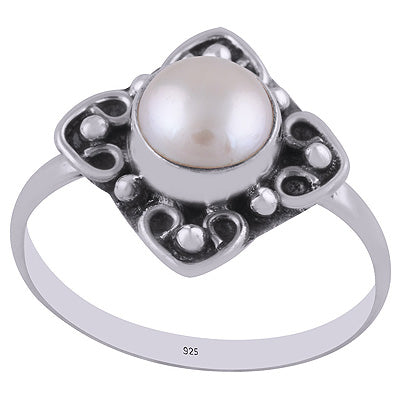 Pearl 925 Sterling Silver Ring - R3402791-7