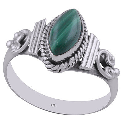 Malachite 925 Sterling Silver Ring - R3402805-7