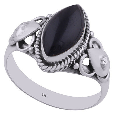 Black Onyx 925 Sterling Silver Ring - R3402806-8