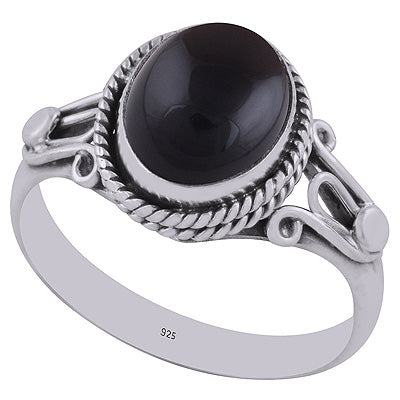 Black Onyx 925 Sterling Silver Ring - R3402811-8