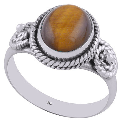 Tiger's Eye 925 Sterling Silver Ring - R3402813-6