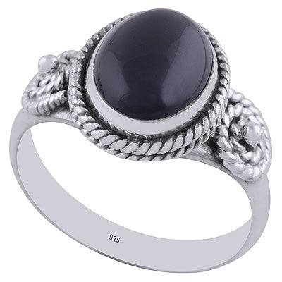 Black Onyx 925 Sterling Silver Ring - R3402813-8