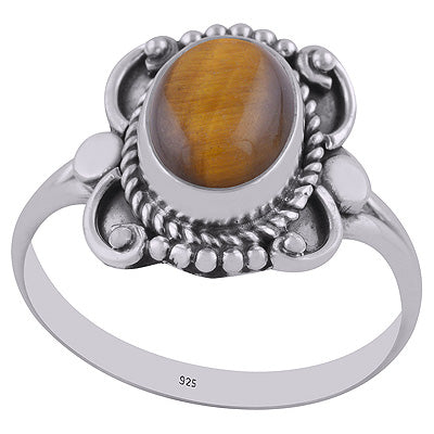Tiger's Eye 925 Sterling Silver Ring - R3402823-6