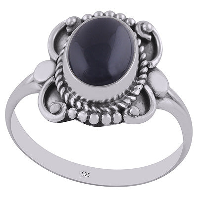 Black Onyx 925 Sterling Silver Ring - R3402823-8