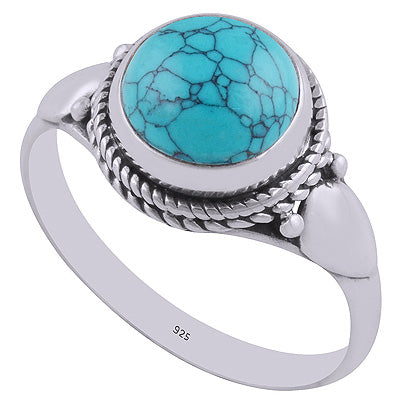 Turquoise 925 Sterling Silver Ring - R3402825-2