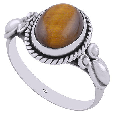 Tiger's Eye 925 Sterling Silver Ring - R3402828-8