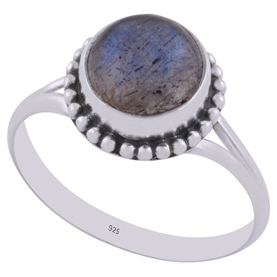 Alluring Rawa work Around Labradorite Round Shape 925 Sterling Solid Silver Ring - R3402830-4
