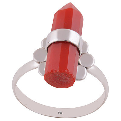 Coral 925 Sterling Silver Ring - R3402838-9