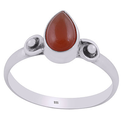 Gorgeous Hand Work Around Carnelian Pear Shape 925 Sterling Solid Silver Ring - R3402845-21