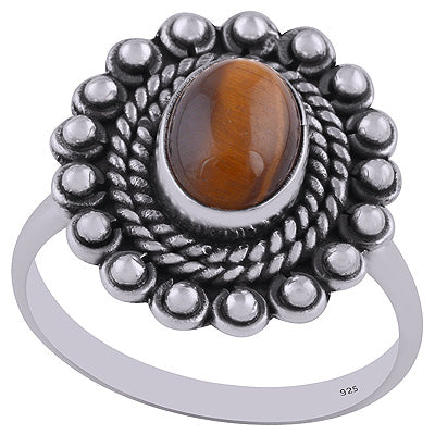 Tiger's Eye 925 Sterling Silver Ring - R3402848-8