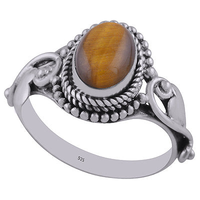 Tiger's Eye 925 Sterling Silver Rings - R3402855-9