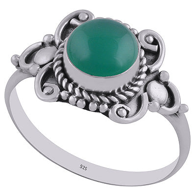 Green Onyx 925 Sterling Silver Rings - R3402860-8