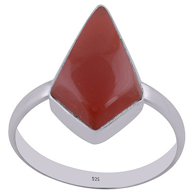 Stunning Shape Gemstone Carnelian Kite Shape 925 Sterling Solid Silver Ring - R3402889-6