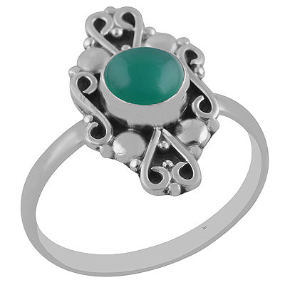 Elegant Work Around Carnelian Round Shape 925 Sterling Solid Silver Ring - R3402894-5