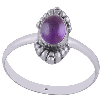 Authentic Hand Work Amethyst Oval Shape 925 Sterling Solid Silver Ring - R3402908-1