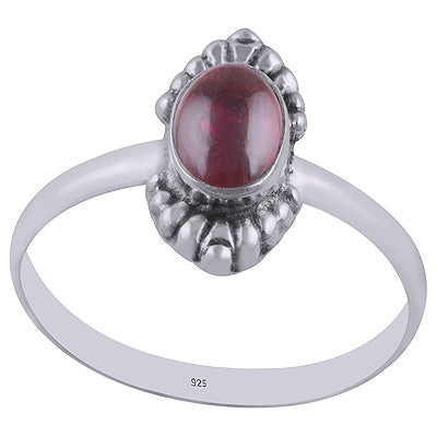 Authentic Hand Work Garnet Oval Shape 925 Sterling Solid Silver Ring - R3402908-2