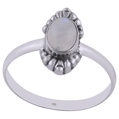 Authentic Hand Work Rainbow Moonstone Oval Shape 925 Sterling Solid Silver Ring - R3402908-4