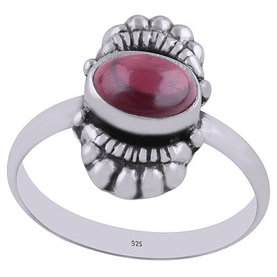 Gorgeous Bold Design Garnet Oval Shape 925 Sterling Solid Silver Ring - R3402909-2