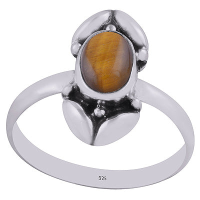 Gorgeous Bold Work Tiger's Eye Oval Shape 925 Sterling Solid Silver Ring - R3402910-10