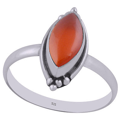 Minimal Rawa Work Around Carnelian Marquise Shape 925 Sterling Solid Silver Ring - R3402937-7