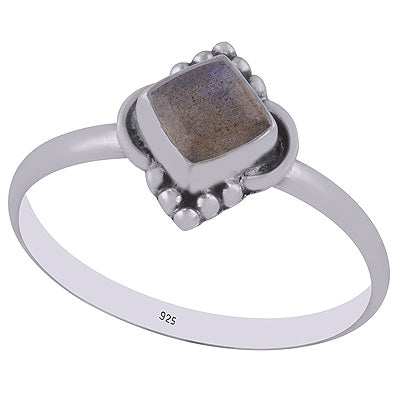 Beautiful HandWork Around Labradorite Rhombus Shape 925 Sterling Solid Silver Rings - R3402950-5