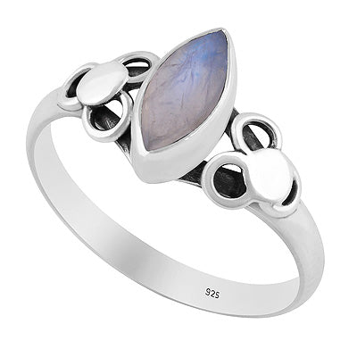 Alluring Hand Work Around Rainbow Moonstone Marquise Shape 925 Sterling Solid Silver Ring - R3402952-4