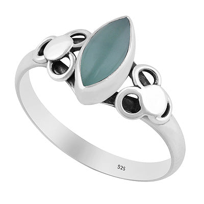 Alluring Hand Work Around Aqua Chalcedony Marquise Shape 925 Sterling Solid Silver Ring - R3402952-9