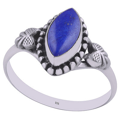 Gorgeous Handwork Around Lapis Marquise Shape 925 Sterling Solid Silver Ring - R3402967-6