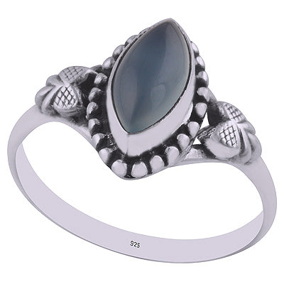 Gorgeous Handwork Around Blue Chalcedony Marquise Shape 925 Sterling Solid Silver Ring - R3402967-9