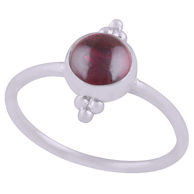 Gorgeous Rawa Work Around Garnet Round Shape 925 Sterling Solid Silver Rings - R3402969-2