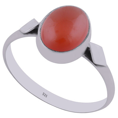 Beautiful Work Around Carnelian Oval Shape 925 Sterling Solid Silver Ring - R3402992-14