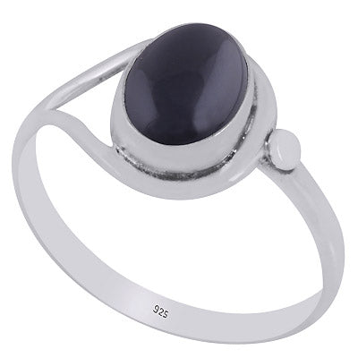 Stunning Split Shank Around Black Onyx Oval Shape 925 Sterling Solid Silver Ring - R3402993-14