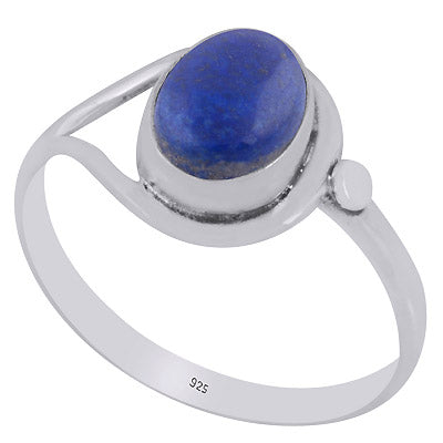 Stunning Split Shank Around Lapis Oval Shape 925 Sterling Solid Silver Ring - R3402993-6