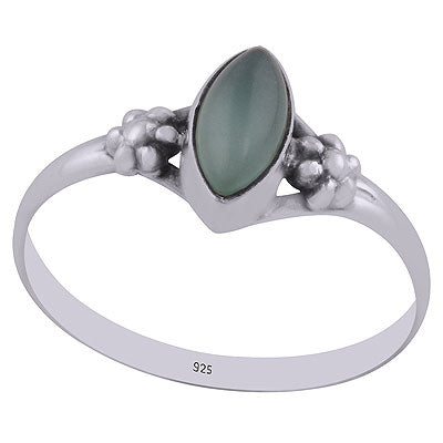 Beautiful Rawa Work Around Aqua Chalcedony Marquise Shape 925 Sterling Solid Silver Ring - R3403007-9