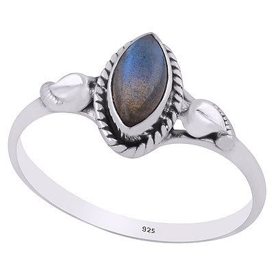 Beautiful Handcrafted work Around Labradorite Marquise Shape 925 Sterling Solid Silver Ring - R3403013-25