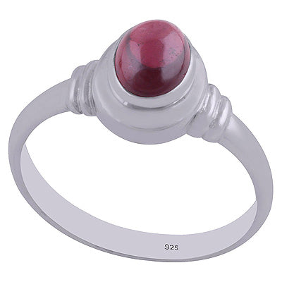Beautiful Gemstone Garnet Oval Shape 925 Sterling Solid Silver Ring - R3403015-2