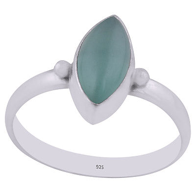 Alluring Minimal Rawa Work Around Aqua Chalcedony Marquise Shape 925 Sterling Solid Silver Ring - R3403016-10