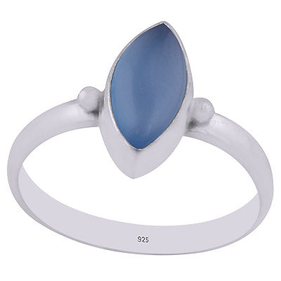 Alluring Minimal Rawa Work Around Blue Chalcedony Marquise Shape 925 Sterling Solid Silver Ring - R3403016-9