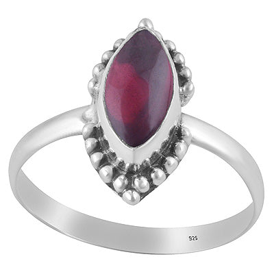 Beautiful Rawa Work Around Garnet Marquise Shape 925 Sterling Solid Silver Ring - R3403025-2