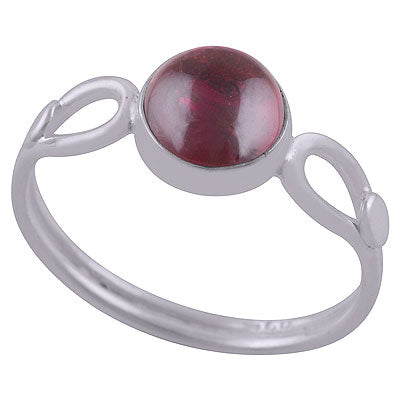 Beautiful Split Shank Around Garnet Round Shape 925 Sterling Solid Silver Ring - R3403030-2