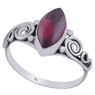 Gorgeous Wire Coil Work Around Garnet Marquise Shape 925 Sterling Solid Silver Ring - R3403037-2