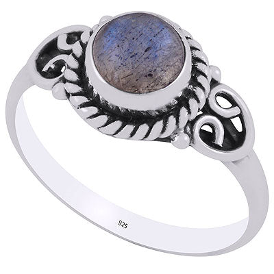 Alluring Twisted Rawa Work Around Labradorite Pear Shape 925 Sterling Solid Silver Ring - R3403048-25