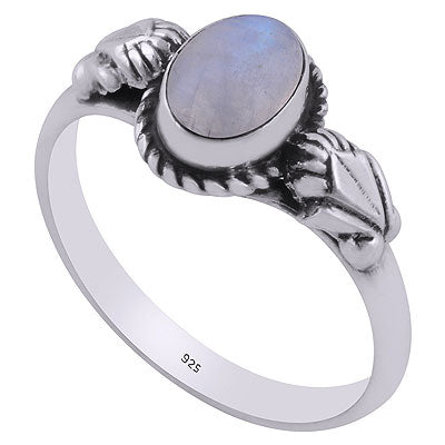 Gorgeous Handcrafted embossed Work Around Rainbow Moonstone Oval Shape 925 Sterling Solid Silver Ring - R3403075-4